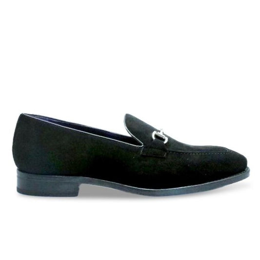 Black suede loafer horse bit goodyear welt dress casual loafer custom designer comfortable