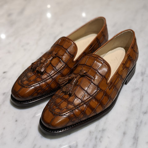Brown Cognac Croccodile loafer