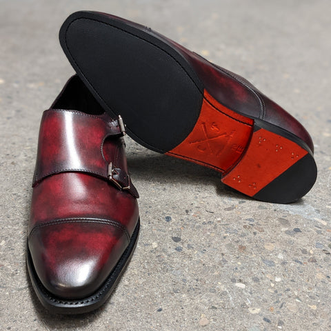 Ruby Red - Double monkstrap patina
