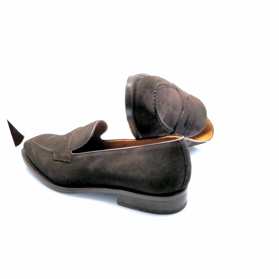 Brown Luxury Suede Loafer with the gray sole 