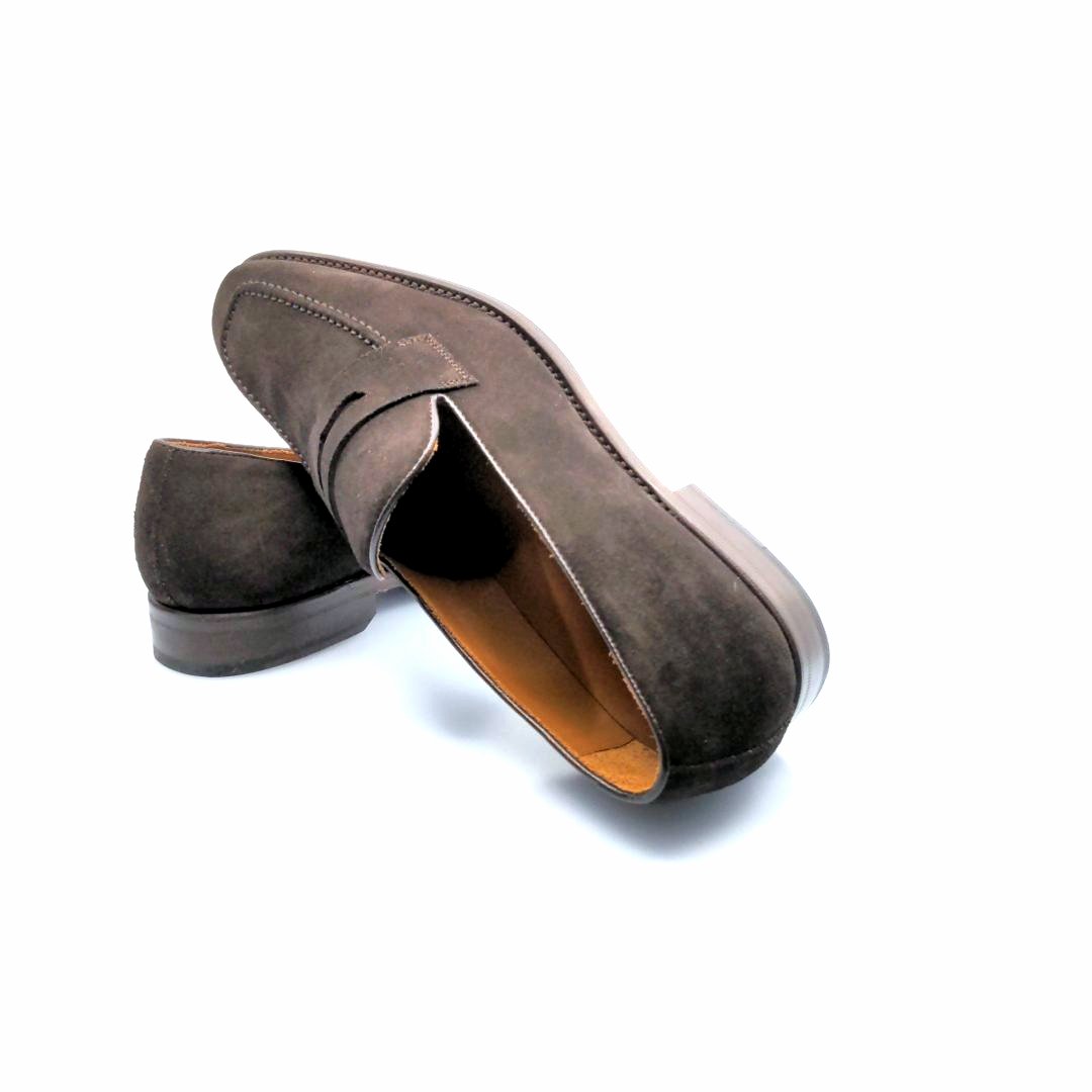 brown suede loafer with Leather outsole