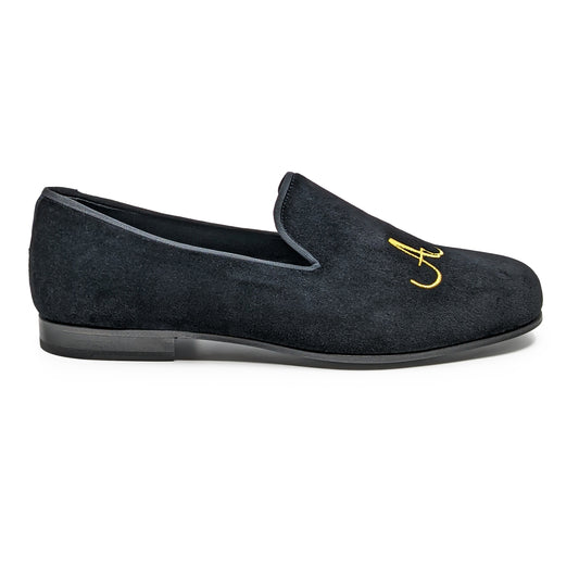 Black velvet slipper wedding shoe dress loafer custom made custom slippers auston matthews