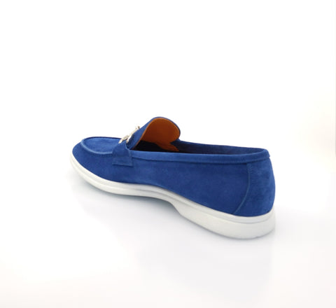 Blue Suede Flex Loafer