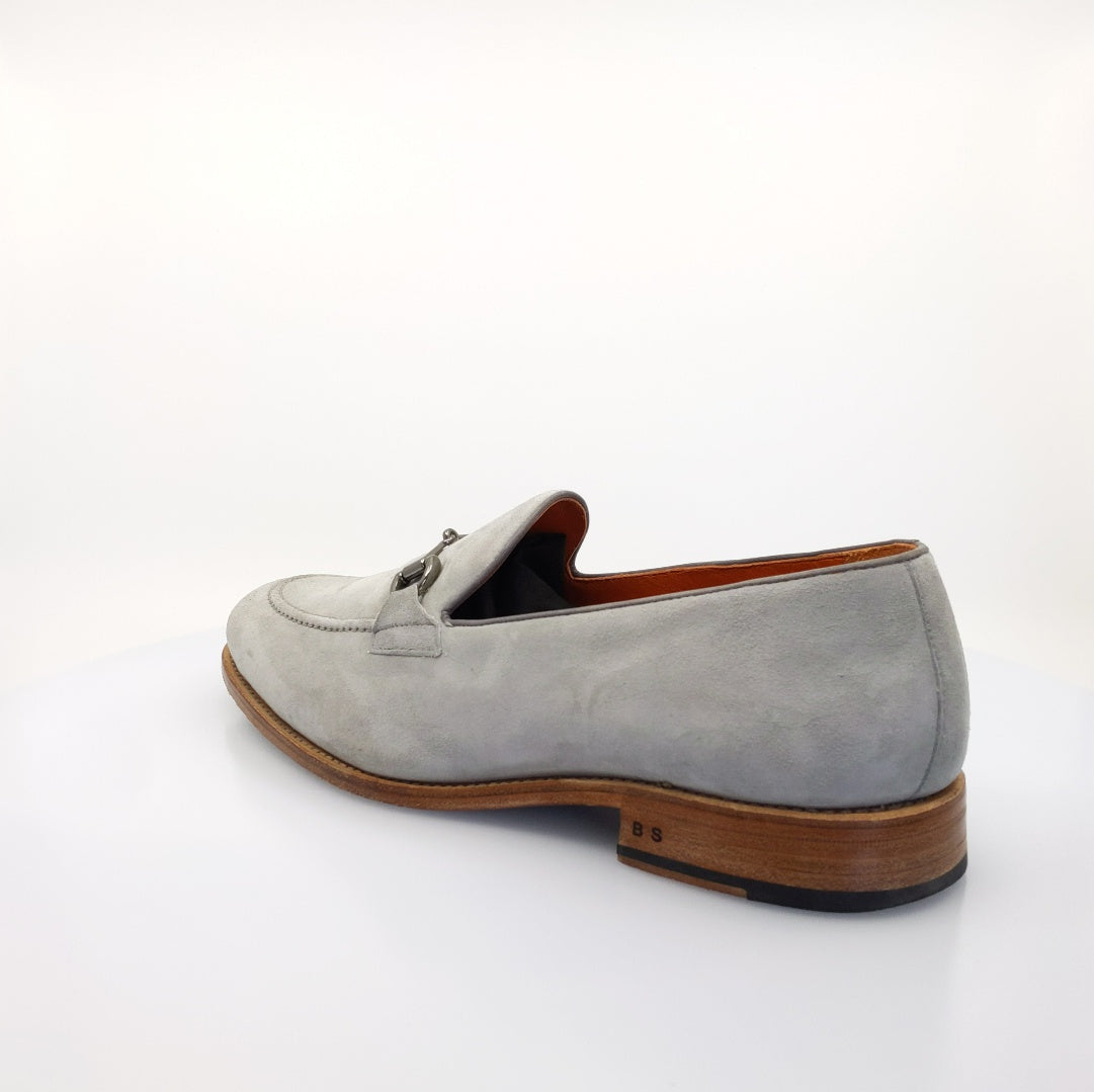 Dress Casual white Loafer with brown sole