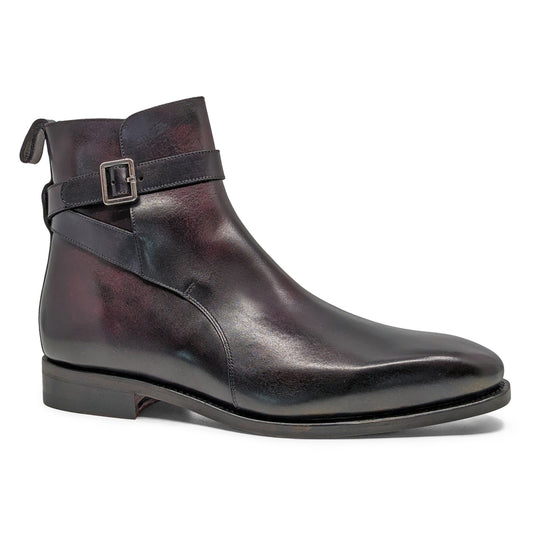 Jodhpur slip on leather boot goodyear welt red patina burnish comfort designer quality canadian shoes