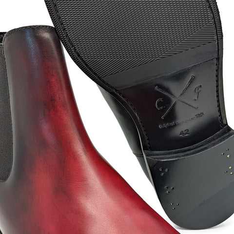Cardinal - Red leather Chelsea Boot