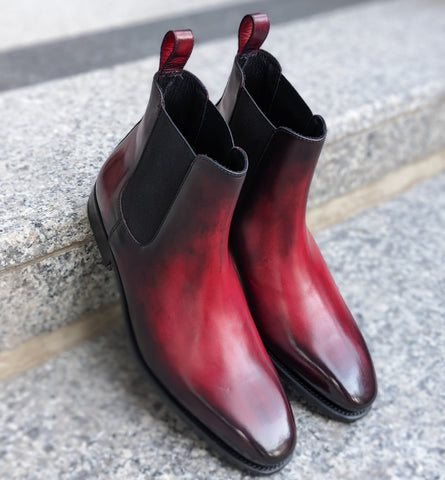 Cardinal - Red leather Chelsea Boot