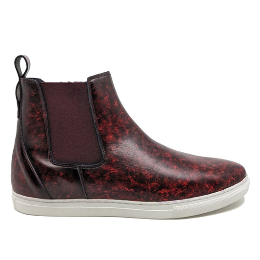 Red patina chelsea shoe comfy zipper designer